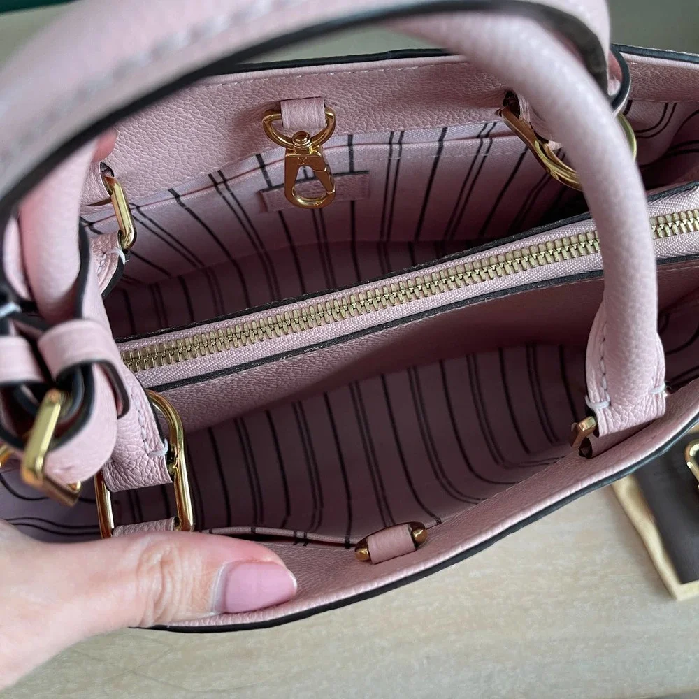 ❌SOLD❌Mint Louis Vuitton Montaigne BB Empreinte Leather Rose Poudre Bag SP1195 - Picture 9 of 15